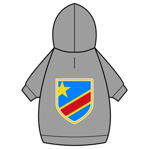 DR Congo Sky Blue & Red Diagonal Pet Hoodie — back_dtf view