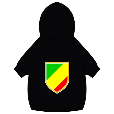 Republic of the Congo Diagonal Tricolor Pet Hoodie — back_dtf view