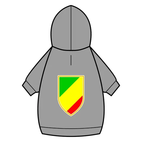 Republic of the Congo Diagonal Tricolor Pet Hoodie — back_dtf view
