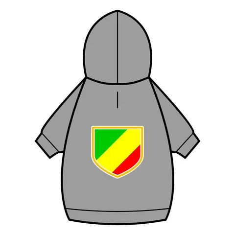 Republic of the Congo Diagonal Tricolor Pet Hoodie — back_dtf view
