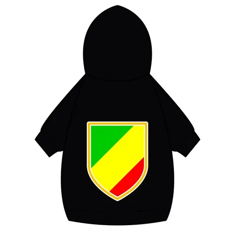 Republic of the Congo Diagonal Tricolor Pet Hoodie — back_dtf view