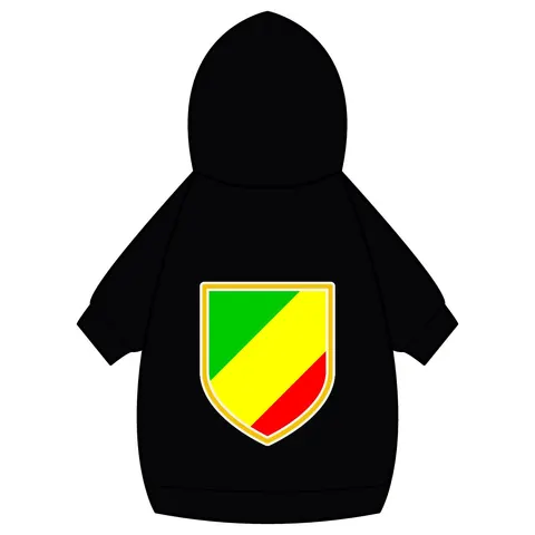 Republic of the Congo Diagonal Tricolor Pet Hoodie — back_dtf view