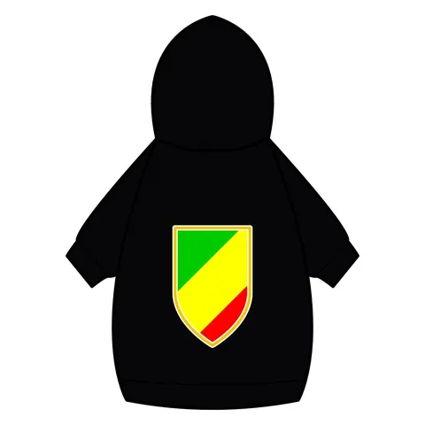 Republic of the Congo Diagonal Tricolor Pet Hoodie — back_dtf view