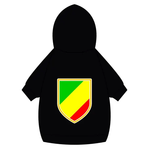 Republic of the Congo Diagonal Tricolor Pet Hoodie — back_dtf view