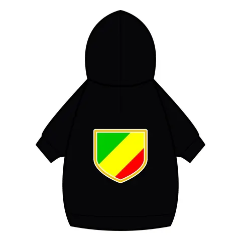 Republic of the Congo Diagonal Tricolor Pet Hoodie — back_dtf view