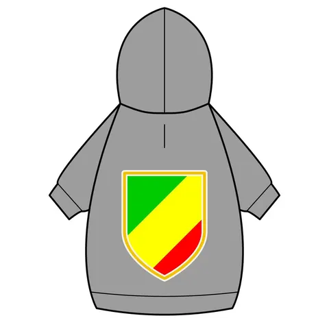 Republic of the Congo Diagonal Tricolor Pet Hoodie — back_dtf view