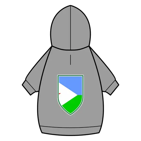 Djibouti Blue Green Triangle Pet Hoodie — back_dtf view