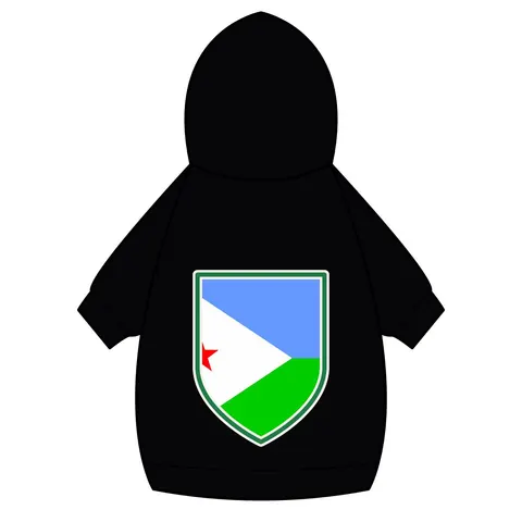 Djibouti Blue Green Triangle Pet Hoodie — back_dtf view