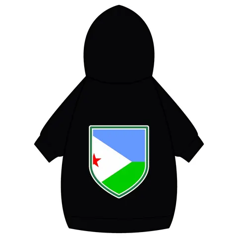 Djibouti Blue Green Triangle Pet Hoodie — back_dtf view