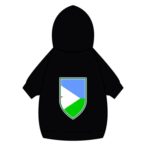 Djibouti Blue Green Triangle Pet Hoodie — back_dtf view