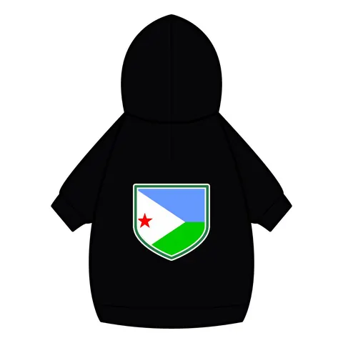 Djibouti Blue Green Triangle Pet Hoodie — back_dtf view