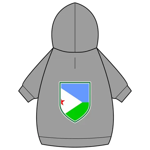 Djibouti Blue Green Triangle Pet Hoodie — back_dtf view