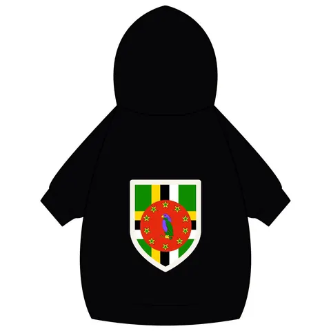 Dominica Green Cross & Circle Pet Hoodie — back_dtf view
