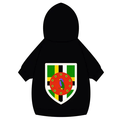 Dominica Green Cross & Circle Pet Hoodie — back_dtf view