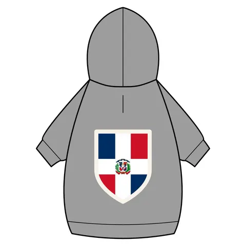Dominican Republic Cross & Quarters Pet Hoodie — back_dtf view