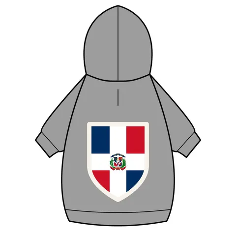 Dominican Republic Cross & Quarters Pet Hoodie — back_dtf view