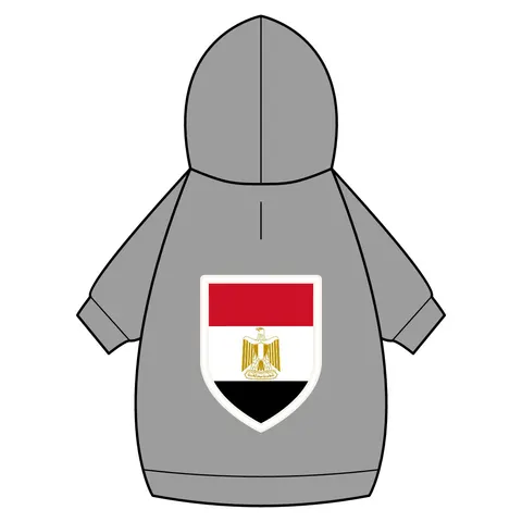 Egypt Red White Black Emblem Pet Hoodie — back_dtf view