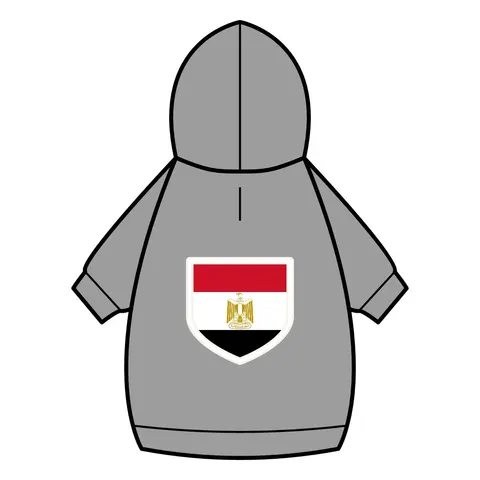 Egypt Red White Black Emblem Pet Hoodie — back_dtf view