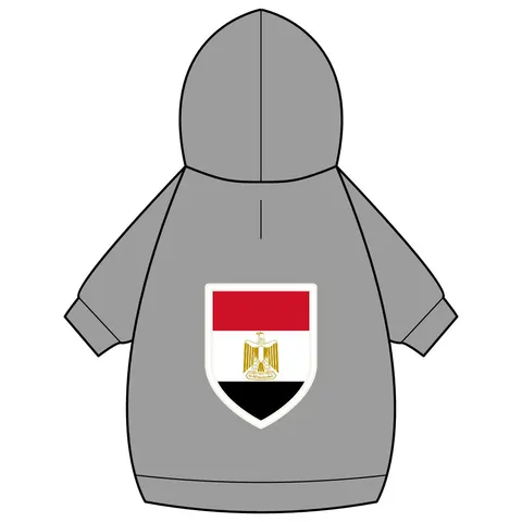 Egypt Red White Black Emblem Pet Hoodie — back_dtf view