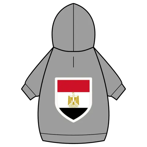 Egypt Red White Black Emblem Pet Hoodie — back_dtf view