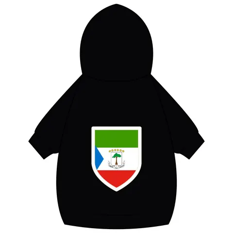 Equatorial Guinea Tricolor & Triangle Pet Hoodie — back_dtf view