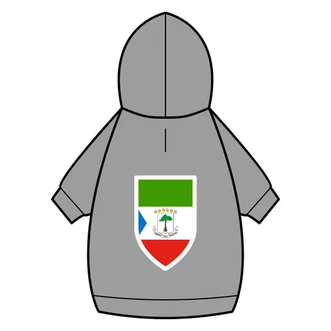Equatorial Guinea Tricolor & Triangle Pet Hoodie — back_dtf view
