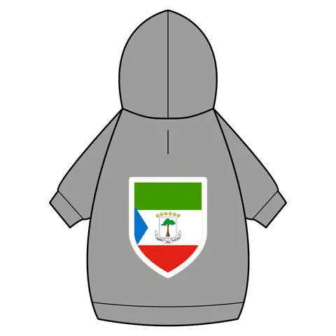 Equatorial Guinea Tricolor & Triangle Pet Hoodie — back_dtf view