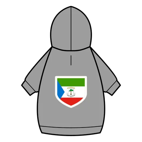 Equatorial Guinea Tricolor & Triangle Pet Hoodie — back_dtf view