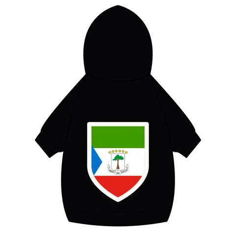 Equatorial Guinea Tricolor & Triangle Pet Hoodie — back_dtf view