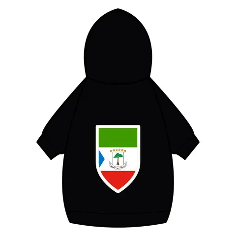 Equatorial Guinea Tricolor & Triangle Pet Hoodie — back_dtf view