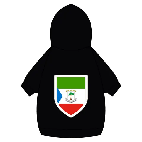 Equatorial Guinea Tricolor & Triangle Pet Hoodie — back_dtf view