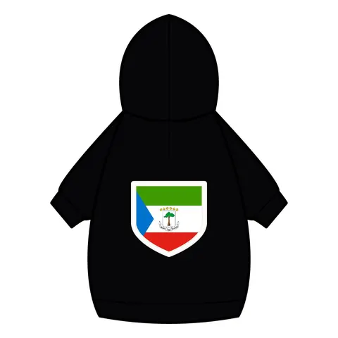 Equatorial Guinea Tricolor & Triangle Pet Hoodie — back_dtf view