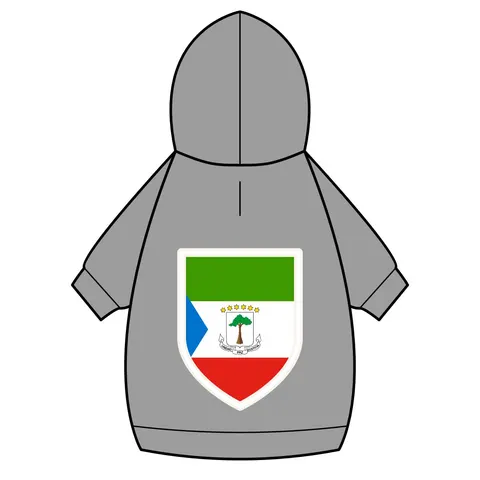 Equatorial Guinea Tricolor & Triangle Pet Hoodie — back_dtf view