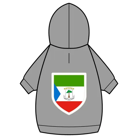 Equatorial Guinea Tricolor & Triangle Pet Hoodie — back_dtf view