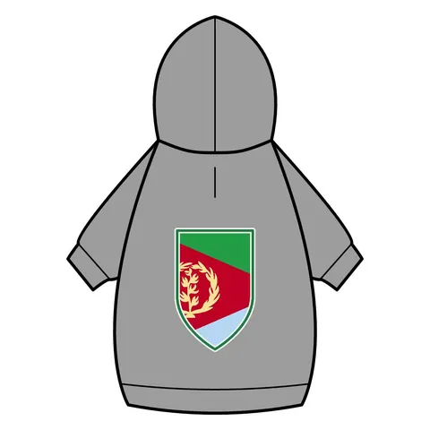 Eritrea Red Triangle & Wreath Pet Hoodie — back_dtf view