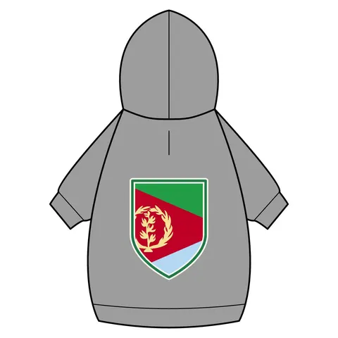 Eritrea Red Triangle & Wreath Pet Hoodie — back_dtf view
