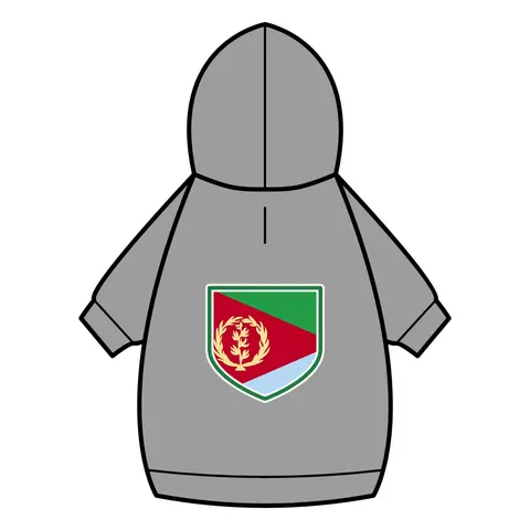 Eritrea Red Triangle & Wreath Pet Hoodie — back_dtf view