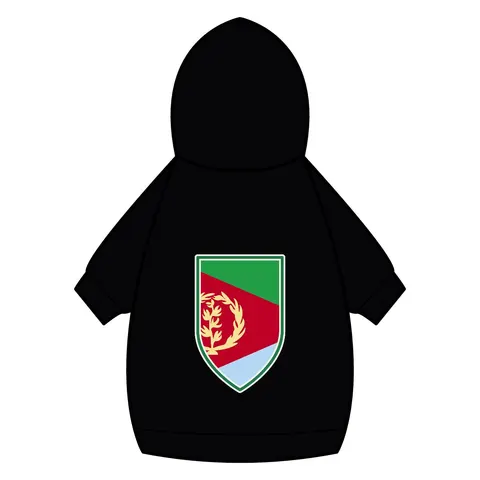 Eritrea Red Triangle & Wreath Pet Hoodie — back_dtf view