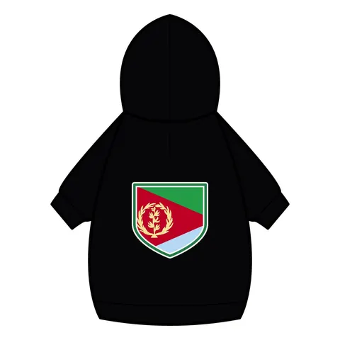 Eritrea Red Triangle & Wreath Pet Hoodie — back_dtf view