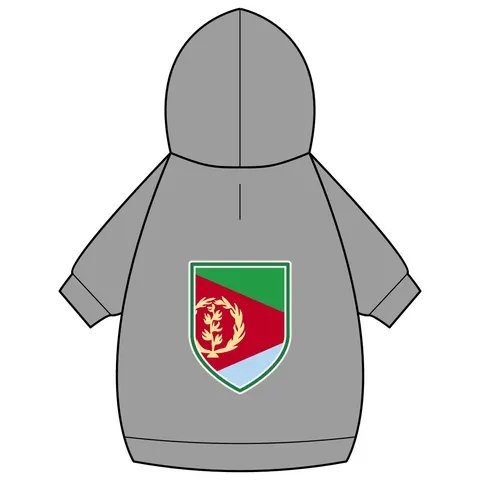 Eritrea Red Triangle & Wreath Pet Hoodie — back_dtf view