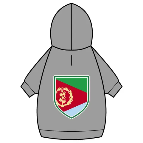 Eritrea Red Triangle & Wreath Pet Hoodie — back_dtf view