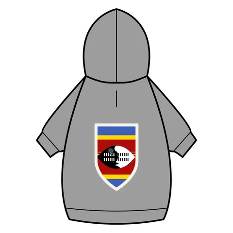 Eswatini Blue Red Yellow Shield Pet Hoodie — back_dtf view