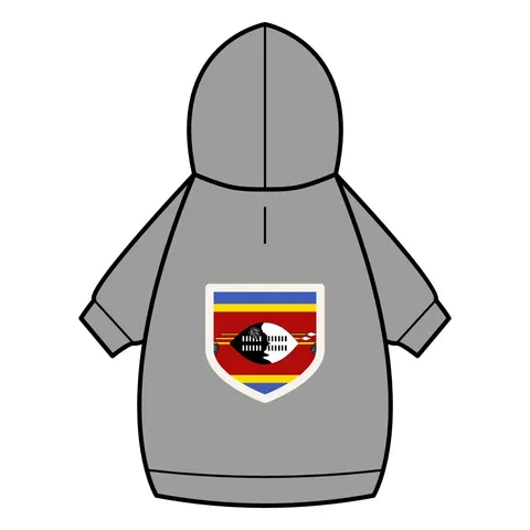Eswatini Blue Red Yellow Shield Pet Hoodie — back_dtf view
