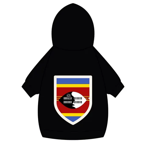 Eswatini Blue Red Yellow Shield Pet Hoodie — back_dtf view