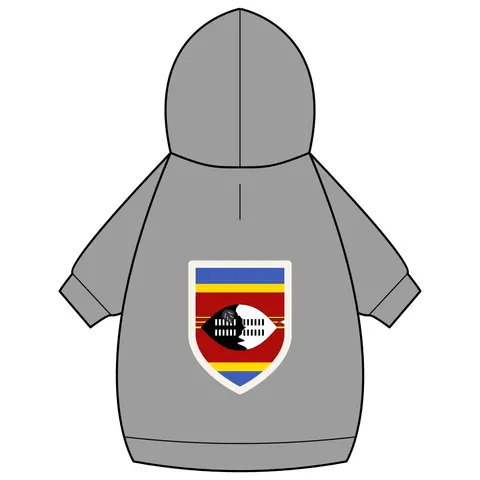 Eswatini Blue Red Yellow Shield Pet Hoodie — back_dtf view