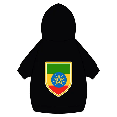 Ethiopia Green Yellow Red Pet Hoodie — back_dtf view