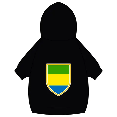 Gabon Green Yellow Blue Pet Hoodie — back_dtf view