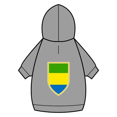 Gabon Green Yellow Blue Pet Hoodie — back_dtf view