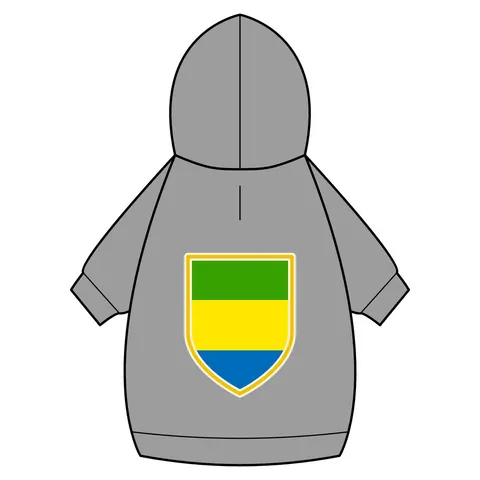 Gabon Green Yellow Blue Pet Hoodie — back_dtf view