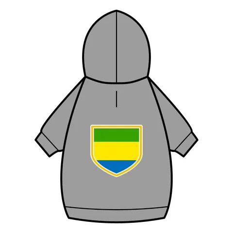 Gabon Green Yellow Blue Pet Hoodie — back_dtf view